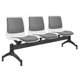 ST Pod Upholstered White Plastic Shell 3 Seater Beam Seating