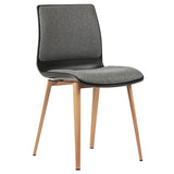 ST Pod Timber Look Metal Leg Upholstered Red Plastic Shell Hospitality Chair