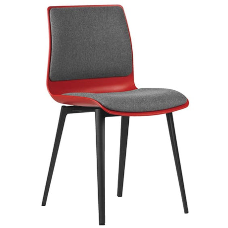 ST Pod Black Metal Leg Upholstered Black Plastic Shell Hospitality Chair