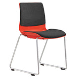 ST Pod Sled Base Black Shell Upholstered Stackable Hospitality Chair