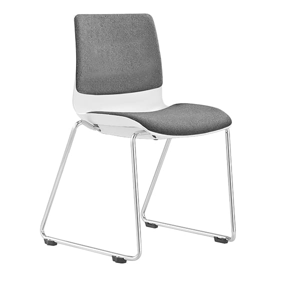 ST Pod Sled Base Black Shell Upholstered Stackable Hospitality Chair