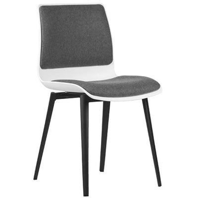 ST Pod Fabric White Shell Black Base Hospitality Chair