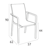 FL Pacific Hospitality Outdoor Stackable Armchair
