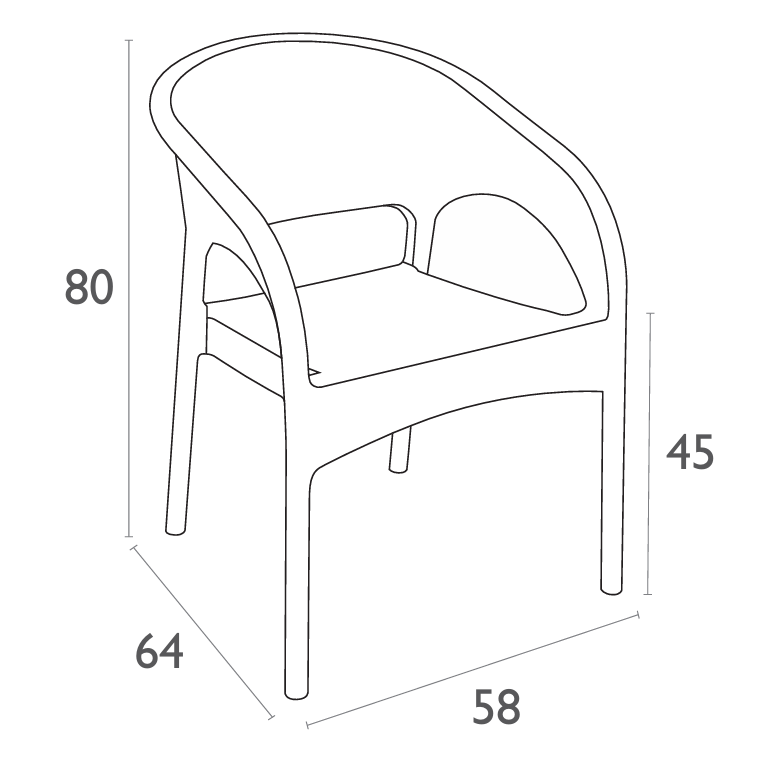 FL Panama Hospitality Outdoor Stackable Armchair