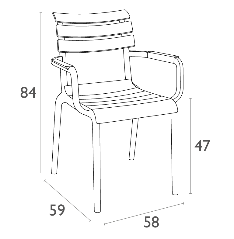 FL Paris Stackable Hospitality Outdoor Armchair