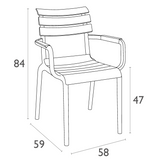 FL Paris Stackable Hospitality Outdoor Armchair