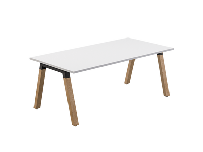 OL Plantation Melamine Top Timber Leg Single Sided Desk
