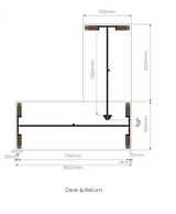 OL Plantation Single Sided Desk with Return