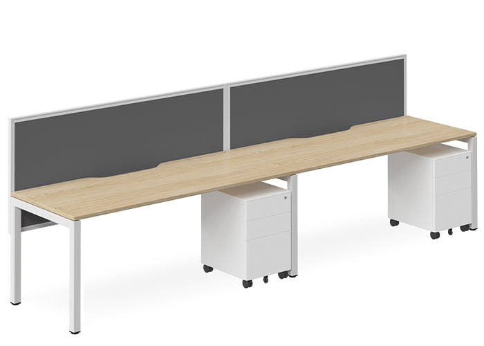 DD Plaza Tek Single Sided Workstation For 2 Person with 700h Screen