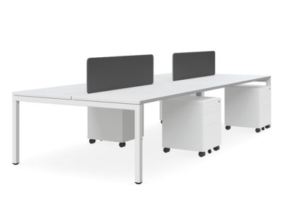 DD Plaza Double Sided Workstation For 4 Person with Optic Screen