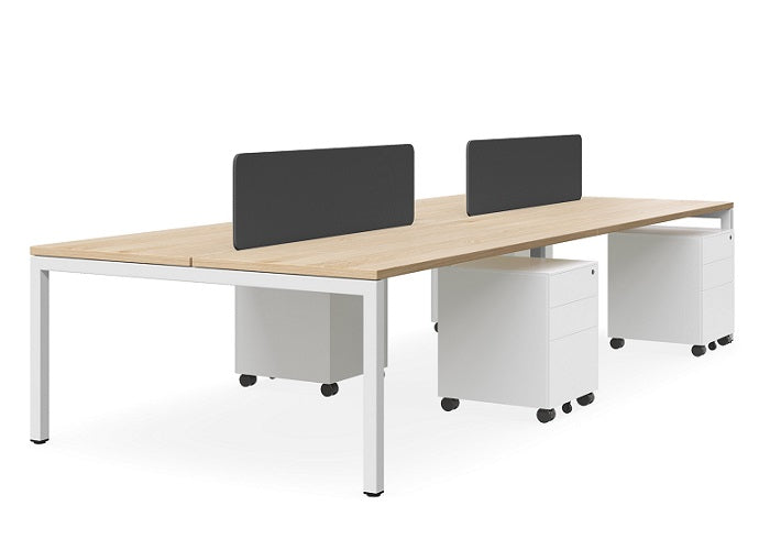 DD Plaza Single Sided Workstation For 2 Person with Sonic Screen