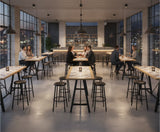 FL Portland Metal Legs Hospitality Barstool