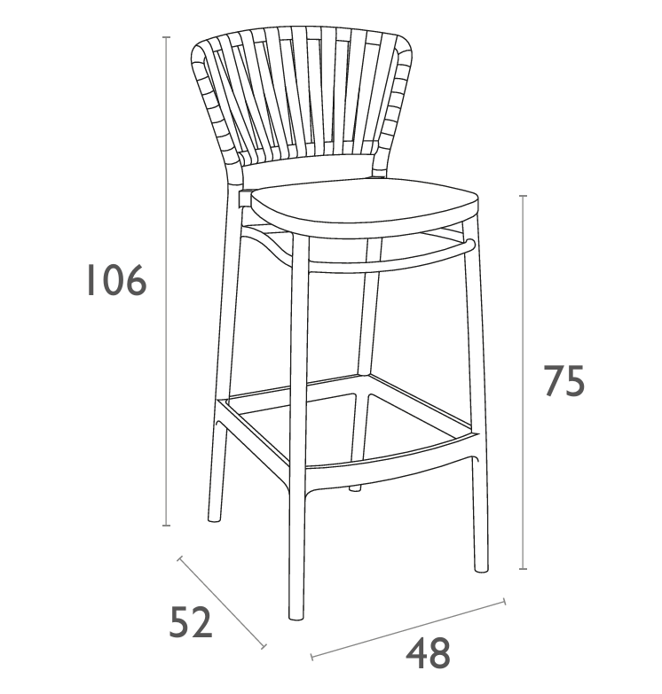 FL Siesta Portofino Bar Stool 75
