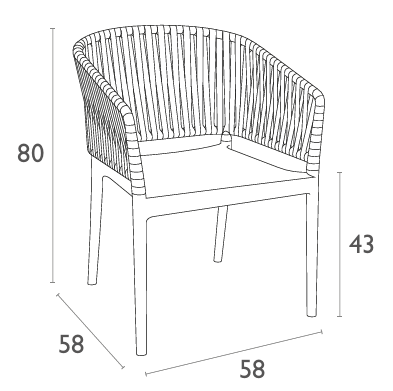 FL Siesta Portofino Hospitality Outdoor Stackable Armchair