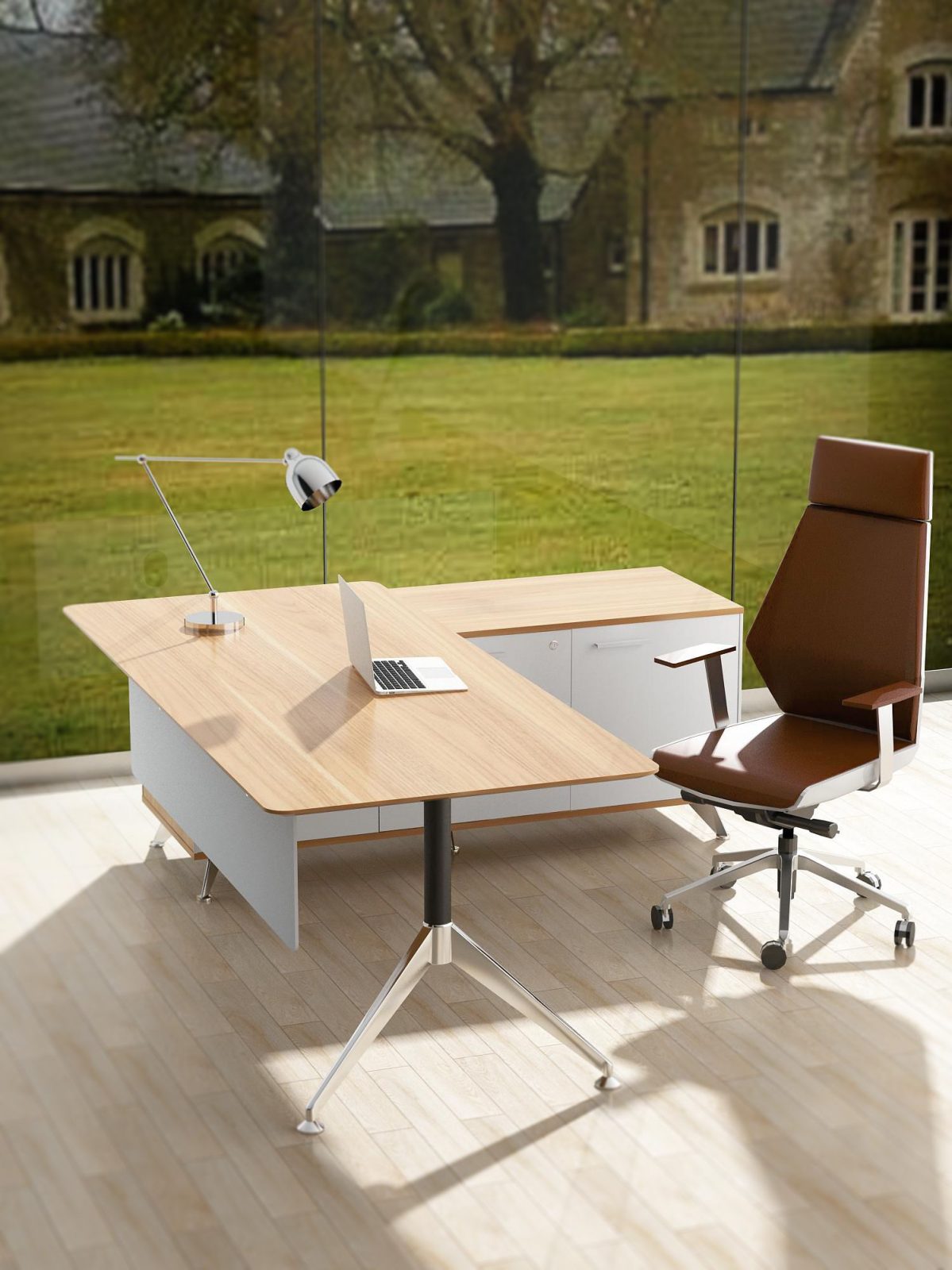 GP Potenza Executive Desk With Return