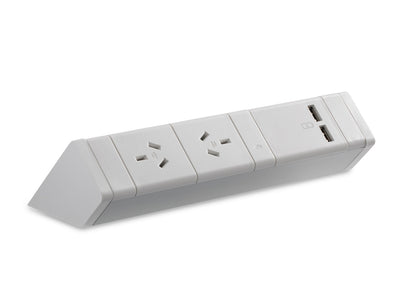 CM Athena Above Desk Power Rail - 2GPO & 2 A/A USB Charging