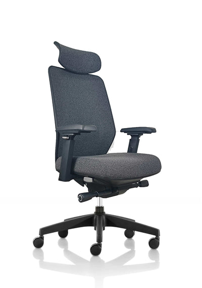 MR Great Charcoal Fabric Upholstered Executive Chair with Lumber Support
