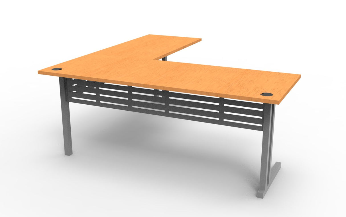 RL Rapid Span Metal C-Leg Desk with Return