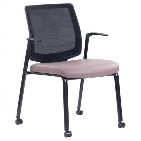 MA Rea Mesh Back Stackable Chair with 4 Castors