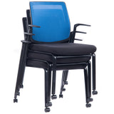 MA Rea Mesh Back Stackable Chair with 4 Castors