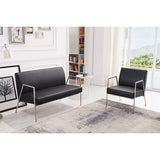 ST Rivet PU Leather Upholstered 2 Seater Lounge