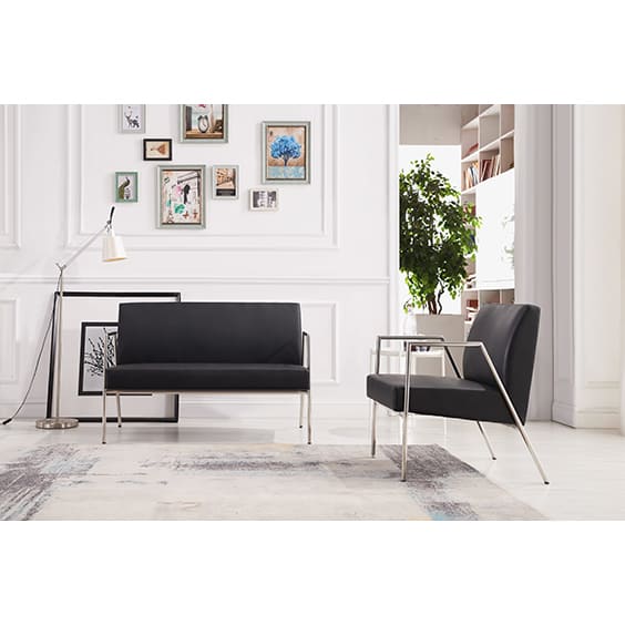 ST Rivet PU Leather Upholstered 2 Seater Lounge