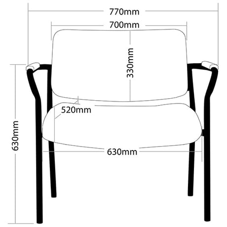 ST Rotary Upholstered Multi Shift Heavy Weight Chair- 630mm Wide
