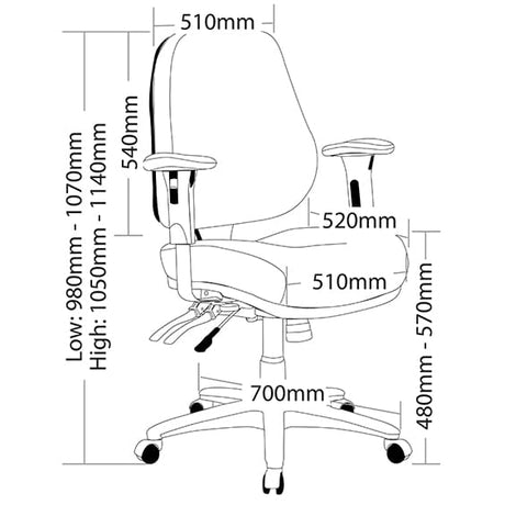 ST Rover Genuine Leather High Back Multi Shift Executive Chair