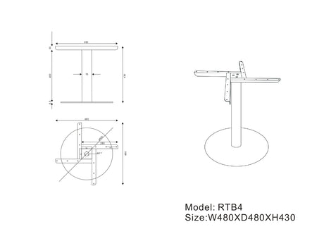 RL Estilo Metal Disc Base Coffee Table Base