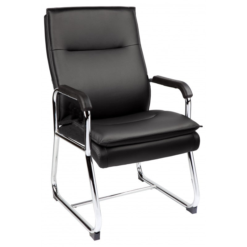 MA Rav 4 Chrome Sled Base PU Visitor Chair