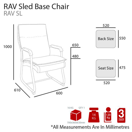 MA Rav 4 Chrome Sled Base PU Visitor Chair