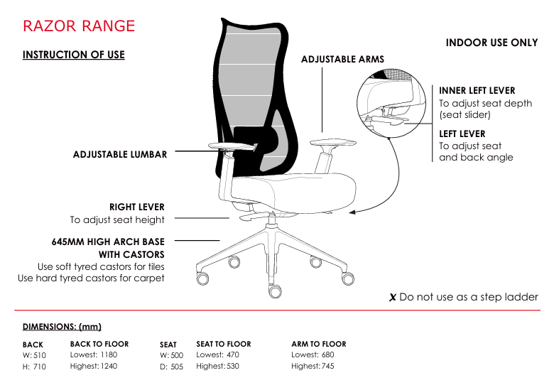 ST Razor High Meshback Executive Chair