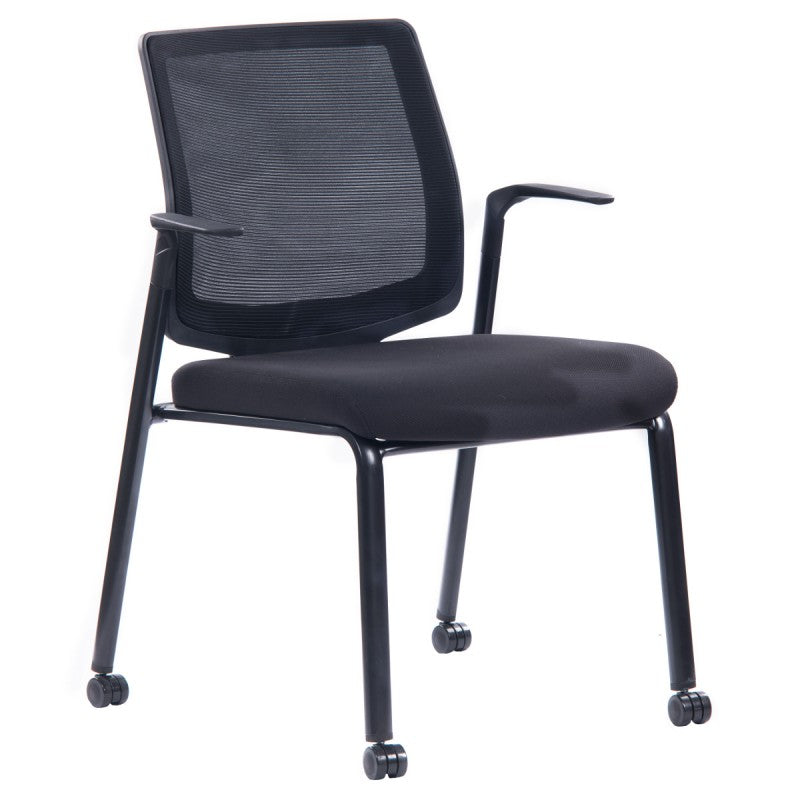 MA Rea Mesh Back Stackable Chair with 4 Castors