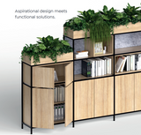 OL Rhodes 4 Door 2 Open Shelf Welded Storage with 6 Planter Box