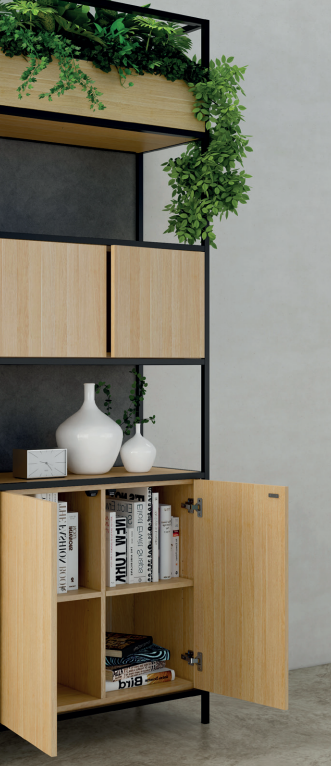 OL Rhodes 4 Door 2 Open Shelf Welded Storage with 6 Planter Box