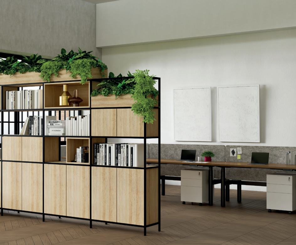 OL Rhodes 4 Door 2 Open Shelf Welded Storage with 6 Planter Box