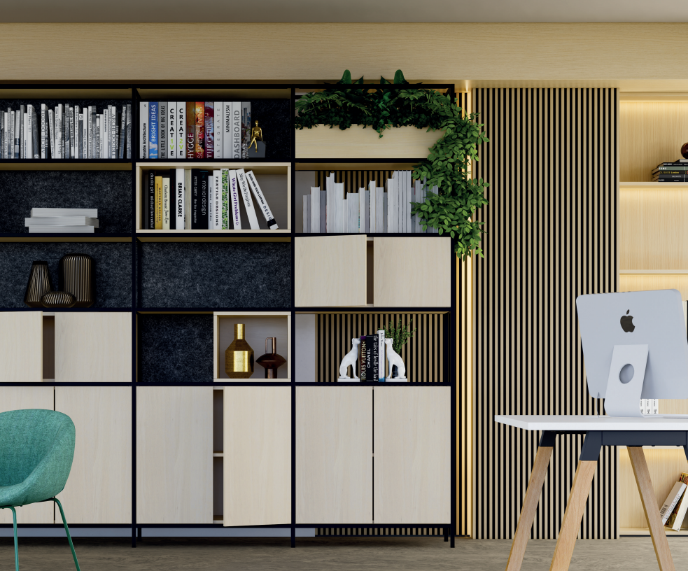 OL Rhodes 4 Door 2 Open Shelf Welded Storage with 6 Planter Box