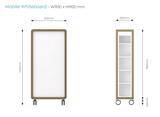 OL Rover Portable Glass Whiteboard with Storage Compartments