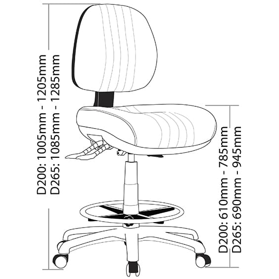 ST Safari Low Back Drafting Chair with Seat Slider
