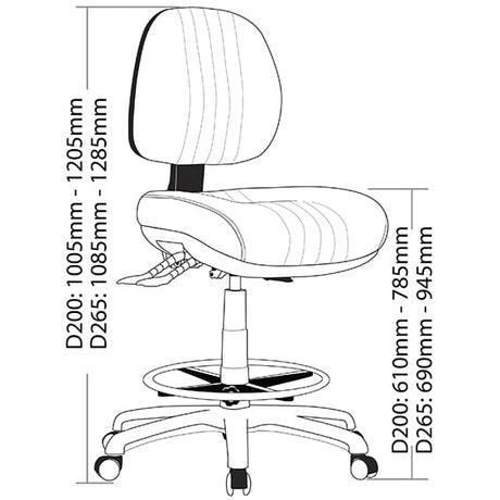 ST Safari Low Back Drafting Chair with Seat Slider
