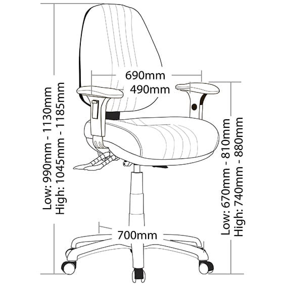 ST Safari Fabric High Back Ergonomic Task Chair with Arms