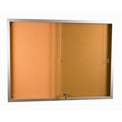 VC Sliding Glass Door Notice Case with Corkboard