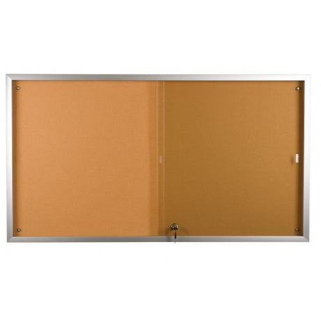 VC Sliding Glass Door Notice Case with Corkboard