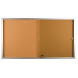VC Sliding Glass Door Notice Case with Corkboard