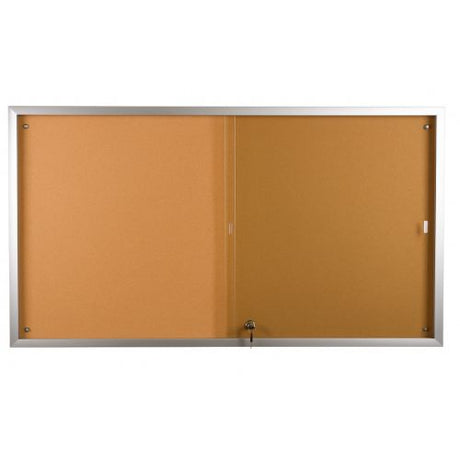 VC Sliding Glass Door Notice Case with Corkboard