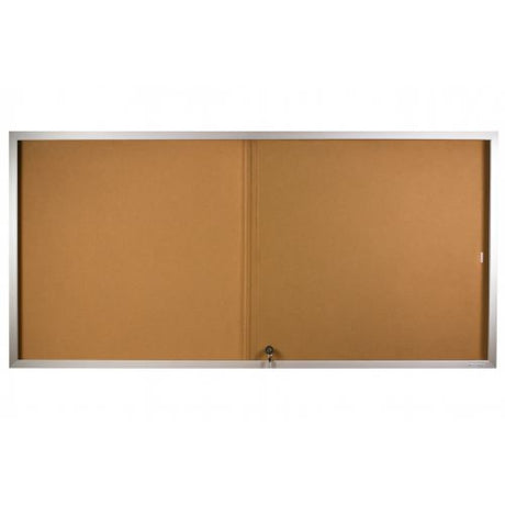 VC Sliding Glass Door Notice Case with Corkboard