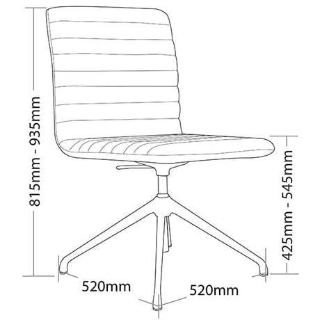 ST Smoke Black Metal Base Fully Upholstered Breakout Chair