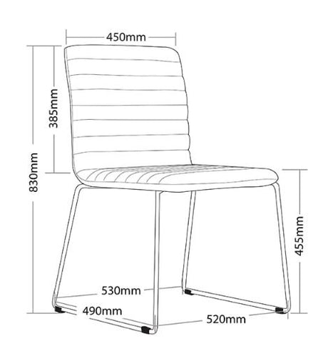 ST Smoke Chrome Sled Base Fabric Upholstered Breakout Chair