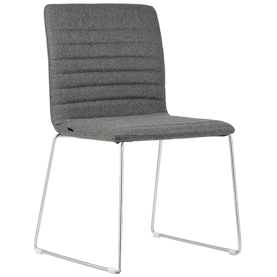 ST Smoke Sled Base Fully Upholstered Breakout Chair
