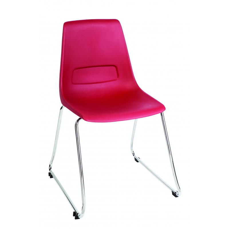 MA Shell Fabric Upholstered Sled Base Visitor Chair